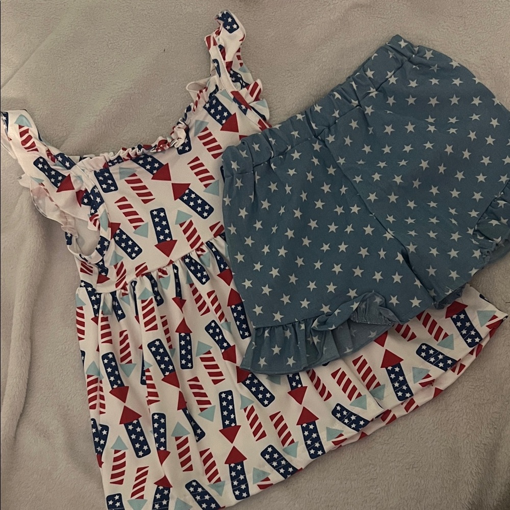 Patriotic Dress and Shorts Set